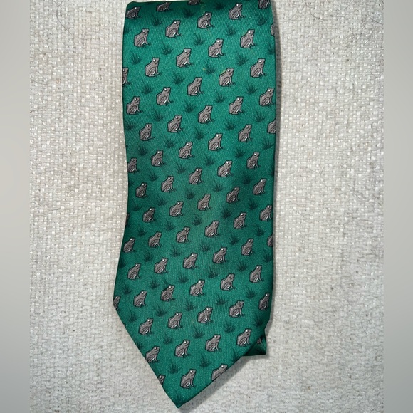 Hermes Authentic Silk Tie Frogs